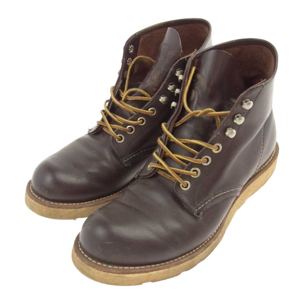 RED WING レッドウィング 8134 6inch CLASSIC PLAIN TOE クラッシック モック トゥ プレーン レースアップ ブーツ 焦茶 ダークブラウン系 7D インソール実寸サイズ約25㎝【中古】