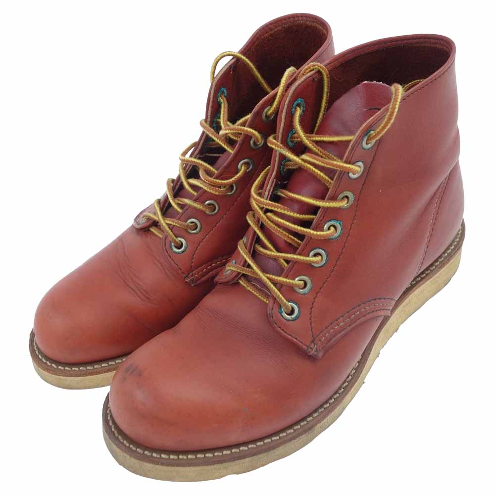 RED WING レッドウィング 8166 6inch CLASSIC PLAIN TOE クラッシック プレーン トゥ レースアップ ブーツ 赤茶 ワインレッド系 7【中古】