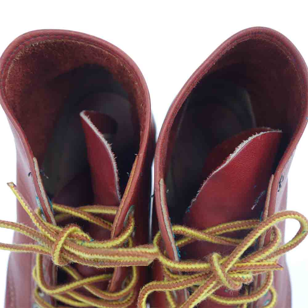 RED WING レッドウィング 8166 6inch CLASSIC PLAIN TOE クラッシック プレーン トゥ レースアップ ブーツ 赤茶 ワインレッド系 7【中古】