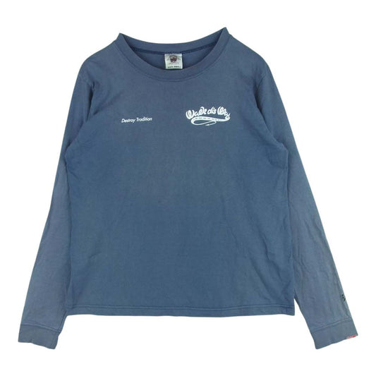 WTAPS ダブルタップス WAY OF LIFE BULLINK バックプリント 長袖 Tシャツ コットン グレー系 S【中古】