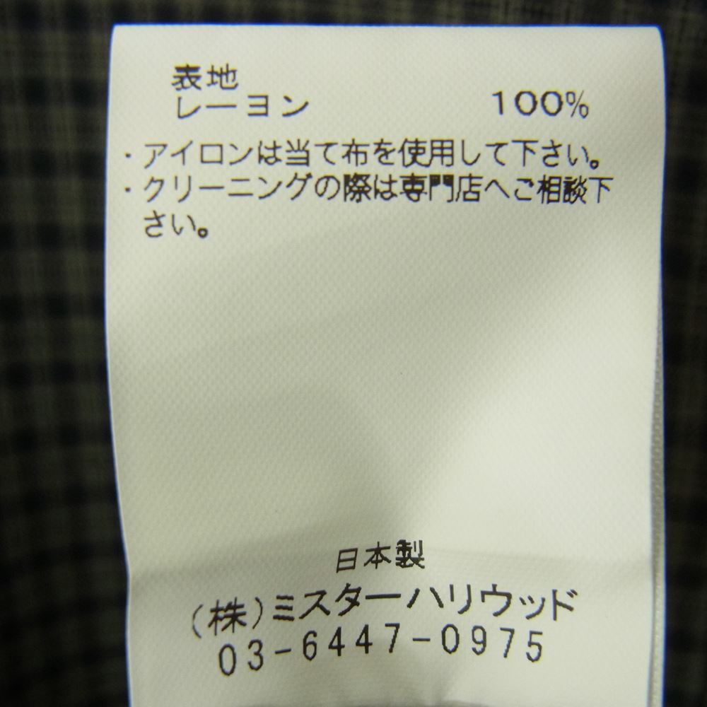 N.HOOLYWOOD エヌハリウッド 2211-SH07-023 CHECK BIG SHIRT チェック ビッグ レーヨン シャツ グレー系 40【中古】