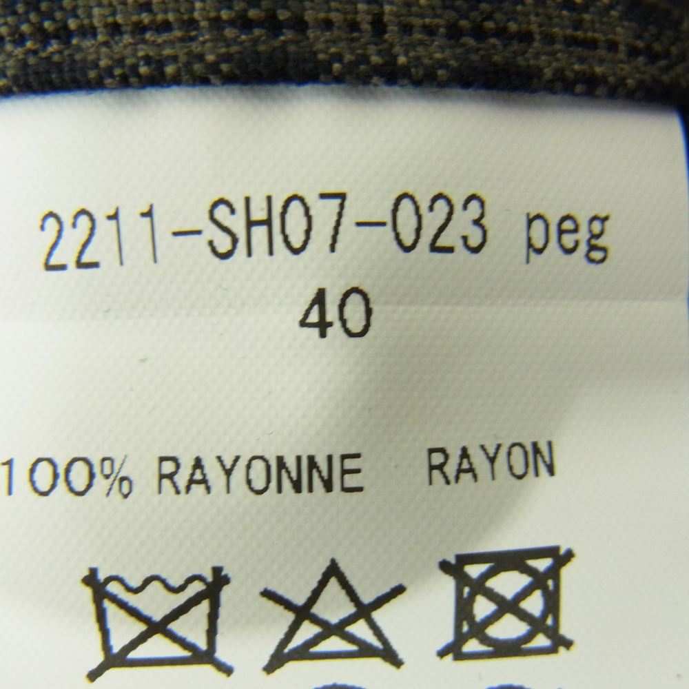 N.HOOLYWOOD エヌハリウッド 2211-SH07-023 CHECK BIG SHIRT チェック ビッグ レーヨン シャツ グレー系 40【中古】