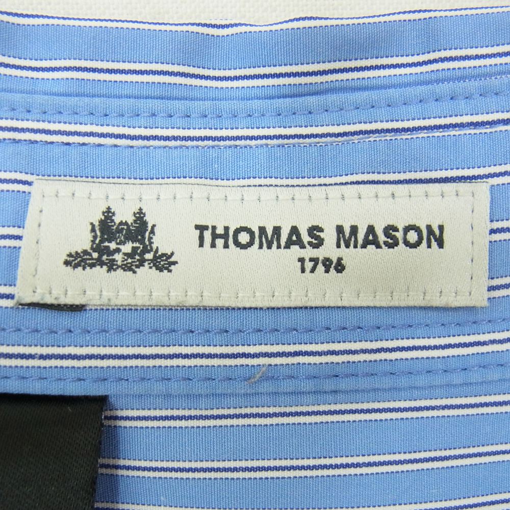 N.HOOLYWOOD エヌハリウッド 20SS 292-SH07-005 THOMAS MASON トーマスメイソン コットンブロード ヘア ストライプ ビッグ シャツ ブルー系 42【中古】