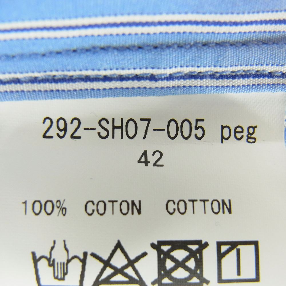 N.HOOLYWOOD エヌハリウッド 20SS 292-SH07-005 THOMAS MASON トーマスメイソン コットンブロード ヘア ストライプ ビッグ シャツ ブルー系 42【中古】