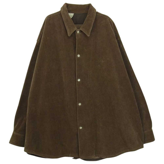 N.HOOLYWOOD エヌハリウッド 1202-SH-049 オーバーサイズ コーデュロイ 長袖 シャツ ブラウン系 42【中古】