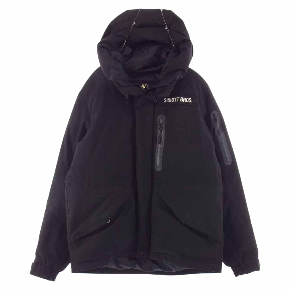 schott ショット 3182011 2 TONE SNORKEL DOWN PARKA シュノーケル ダウン パーカー ジャケット ブラック系 S【中古】