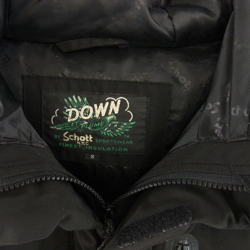 schott ショット 3182011 2 TONE SNORKEL DOWN PARKA シュノーケル ダウン パーカー ジャケット ブラック系 S【中古】