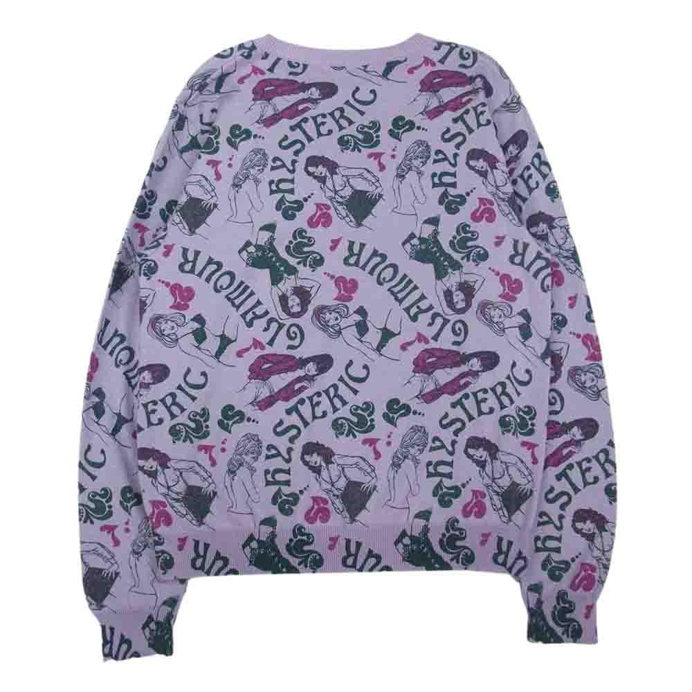 HYSTERIC GLAMOUR ヒステリックグラマー 01211NS09 WOMAN柄 プルオーバー ニット パープル系 F【中古】