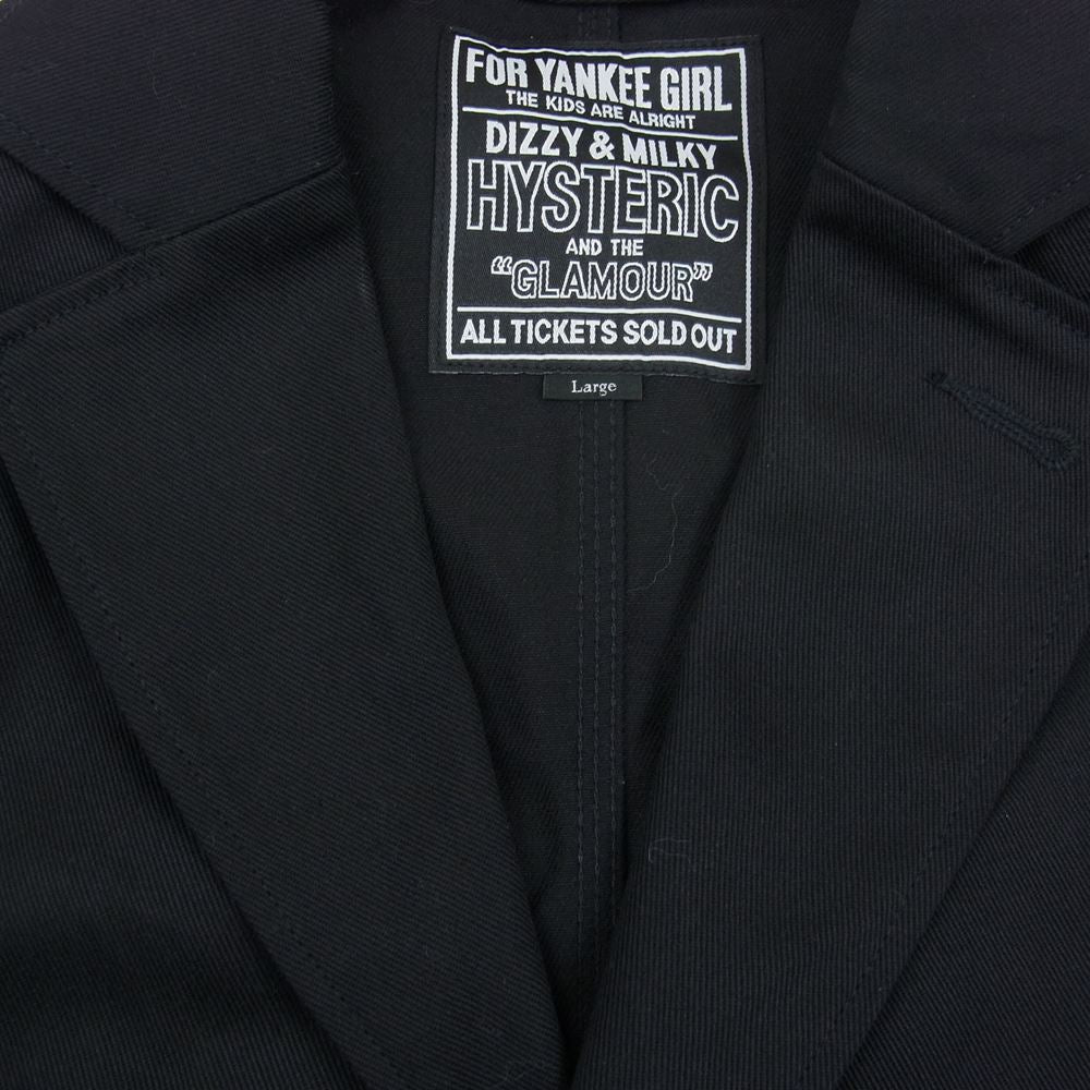 HYSTERIC GLAMOUR ヒステリックグラマー 02221AJ01 HYS COLLEGE カバーオール ジャケット ブラック系 L【中古】