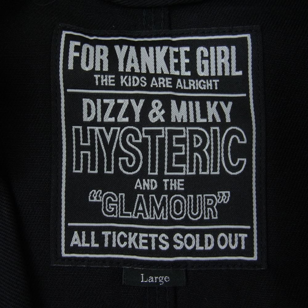 HYSTERIC GLAMOUR ヒステリックグラマー 02221AJ01 HYS COLLEGE カバーオール ジャケット ブラック系 L【中古】