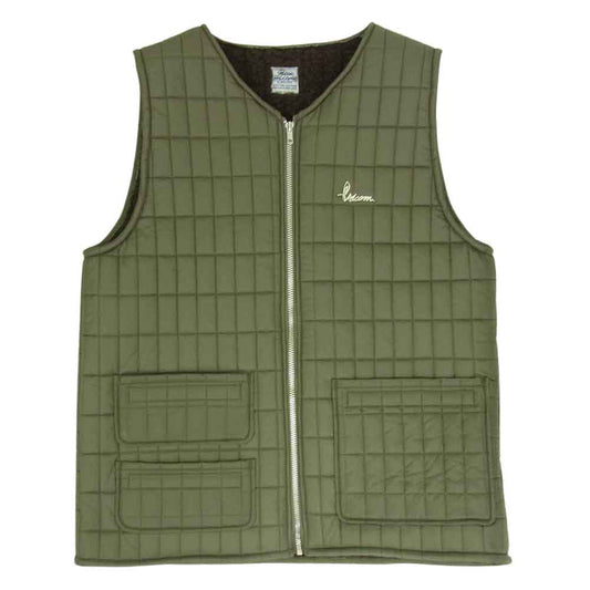 Psicom サイコム God Like Vest キルティング ベスト ボア ベスト カーキ系 M【美品】【中古】