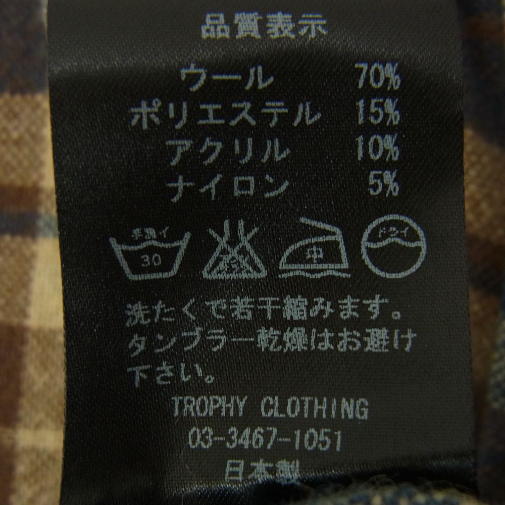 トロフィークロージング ウール チェック シャツ マルチカラー系 14【中古】