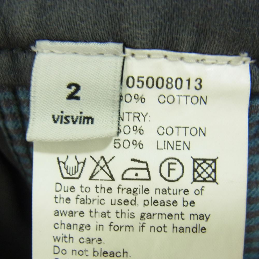 VISVIM ビズビム 14SS 0114105008013 pastoral pants HW damaged moleskin テーパードパンツ ボタンフライ コットン グレー系 2【中古】