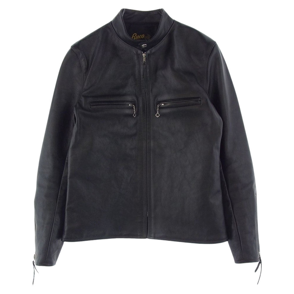 The REAL McCOY'S ザリアルマッコイズ BUCO ブコ J-100 黒芯 ホースハイド シングル ライダース ジャケット ブラック系 36【美品】【中古】