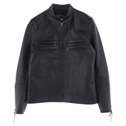 The REAL McCOY'S ザリアルマッコイズ BUCO ブコ J-100 黒芯 ホースハイド シングル ライダース ジャケット ブラック系 36【美品】【中古】