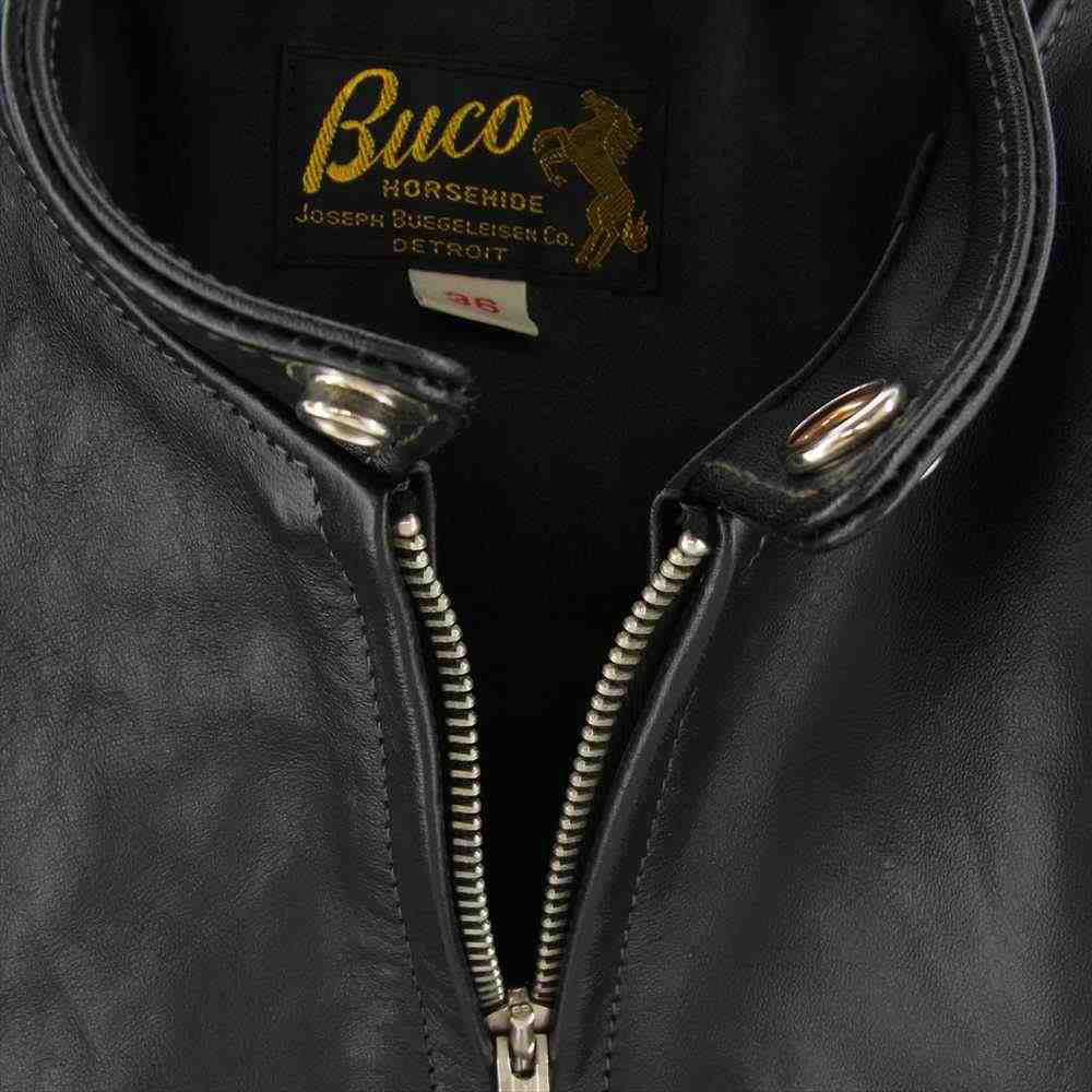The REAL McCOY'S ザリアルマッコイズ BUCO ブコ J-100 黒芯 ホースハイド シングル ライダース ジャケット ブラック系 36【美品】【中古】