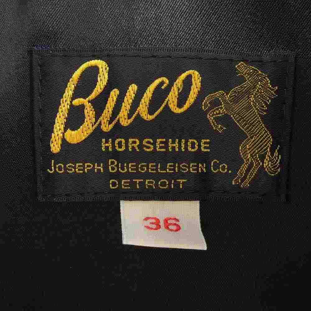 The REAL McCOY'S ザリアルマッコイズ BUCO ブコ J-100 黒芯 ホースハイド シングル ライダース ジャケット ブラック系 36【美品】【中古】