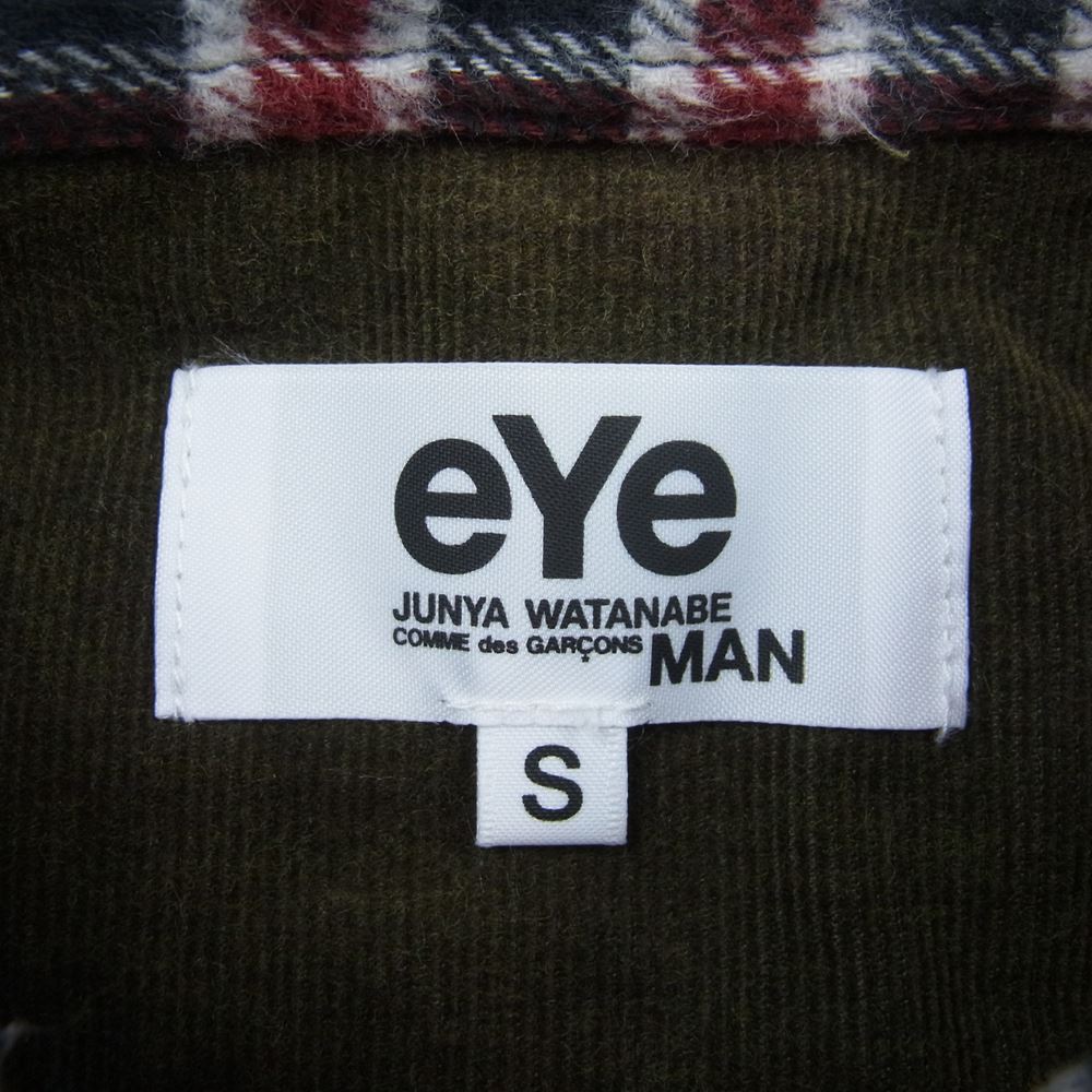 JUNYA WATANABE COMME des GARCONS MAN ジュンヤワタナベコムデギャルソンマン WR-B907 再構築 チェック柄 フランネル コーデュロイ 切替シャツ マルチカラー系 S【中古】