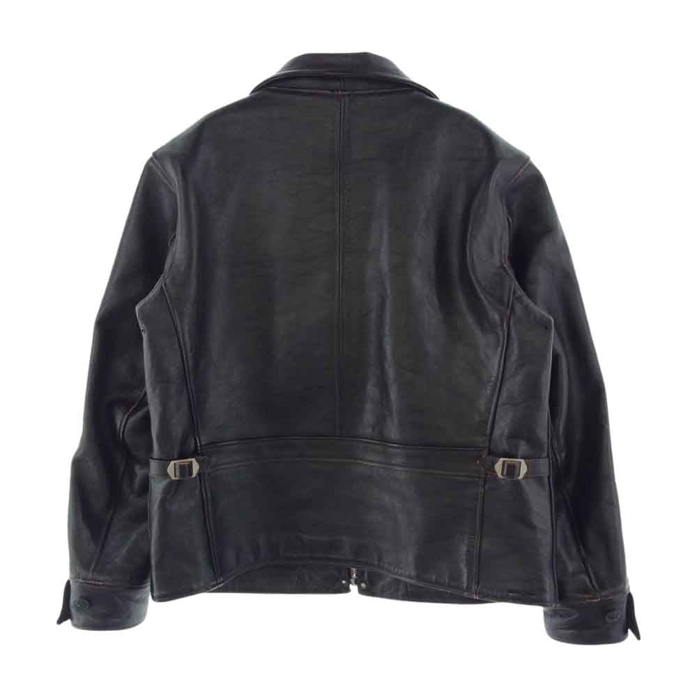 The REAL McCOY'S ザリアルマッコイズ 茶芯 30s SPORTS JACKET NELSON ホースハイド スポーツ ジャケット ネルソン レザー ジャケット ブラック系 38【中古】