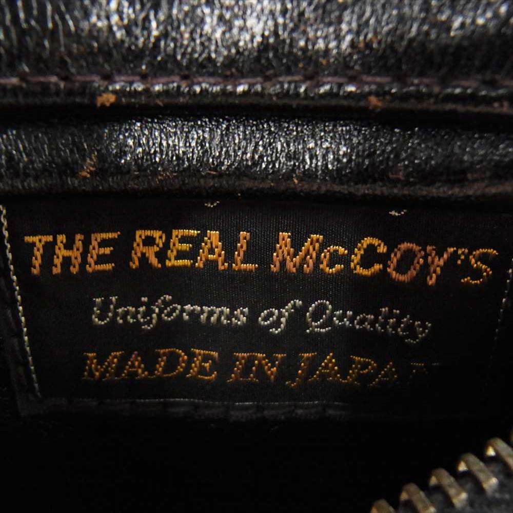 The REAL McCOY'S ザリアルマッコイズ 茶芯 30s SPORTS JACKET NELSON ホースハイド スポーツ ジャケット ネルソン レザー ジャケット ブラック系 38【中古】