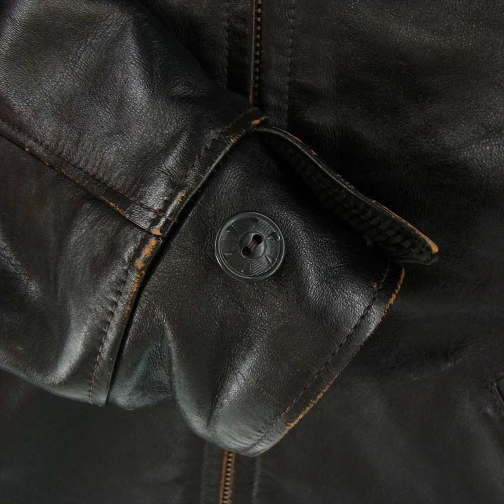 The REAL McCOY'S ザリアルマッコイズ 茶芯 30s SPORTS JACKET NELSON ホースハイド スポーツ ジャケット ネルソン レザー ジャケット ブラック系 38【中古】