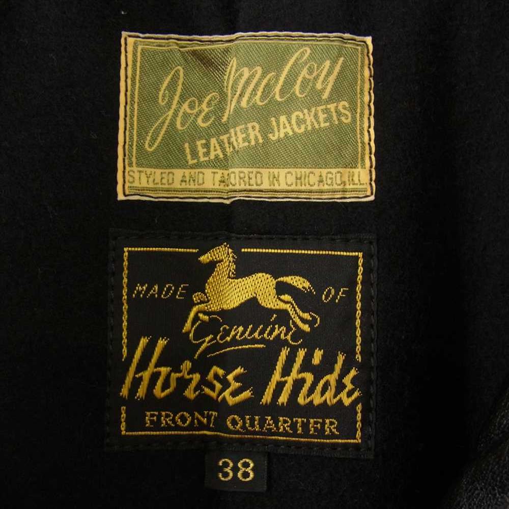 The REAL McCOY'S ザリアルマッコイズ JOE McCOY ジョーマッコイ LEATHER CAR COAT ホースハイド シングル カーコート ジャケット ブラック系 38【中古】
