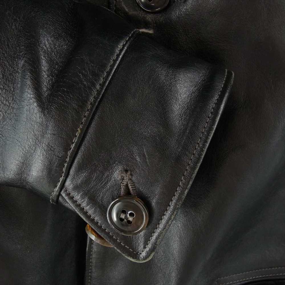 The REAL McCOY'S ザリアルマッコイズ JOE McCOY ジョーマッコイ LEATHER CAR COAT ホースハイド シングル カーコート ジャケット ブラック系 38【中古】