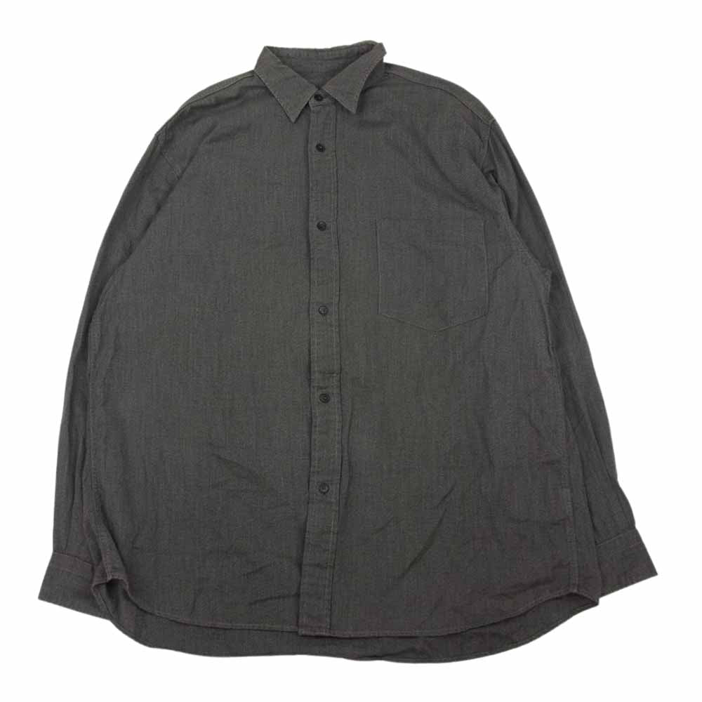 COMOLI コモリ 21SS T01-02017 ヨリ杢 長袖 シャツ ブラウン系 2【中古】