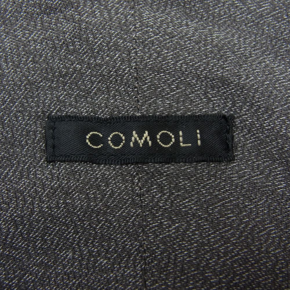 COMOLI コモリ 21SS T01-02017 ヨリ杢 長袖 シャツ ブラウン系 2【中古】