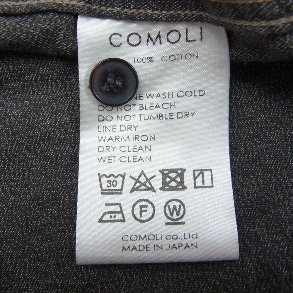 COMOLI コモリ 21SS T01-02017 ヨリ杢 長袖 シャツ ブラウン系 2【中古】