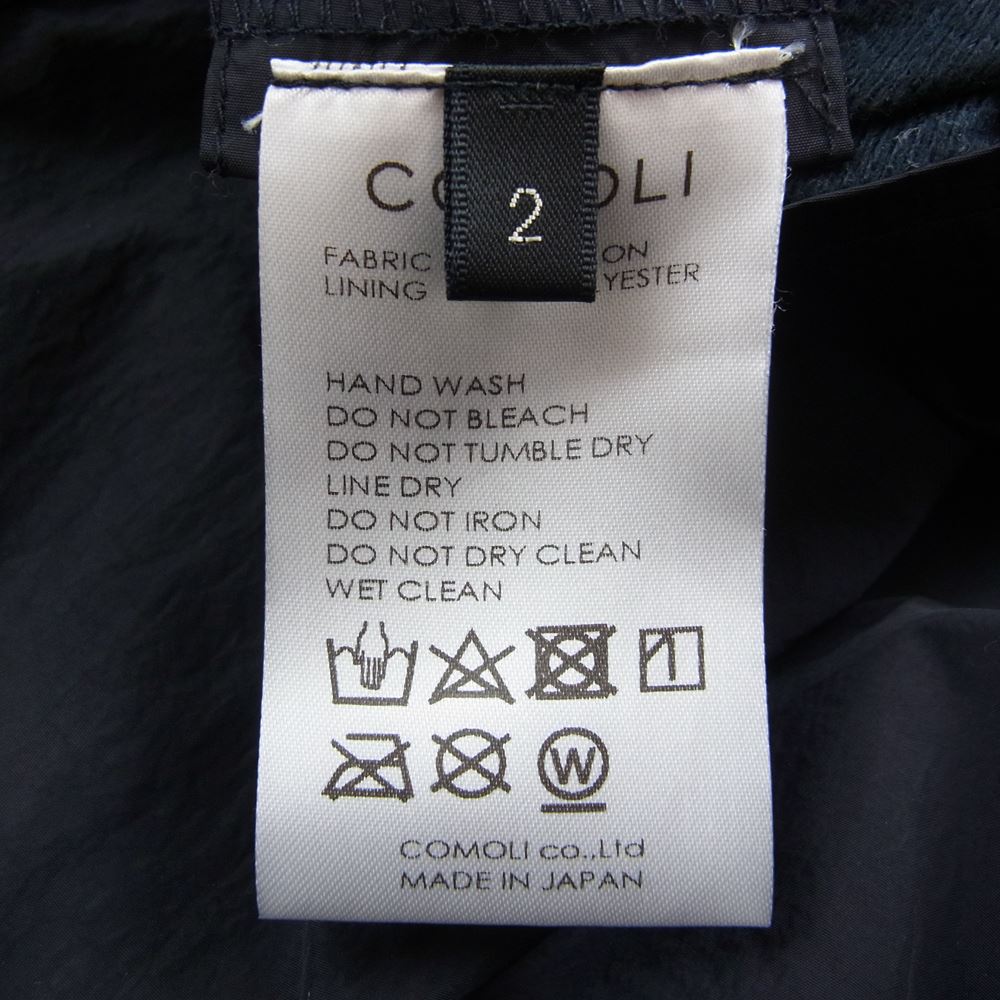 COMOLI コモリ 19AW Q03-03002 製品染め ナイロン トラックパンツ ブラック系 2【中古】