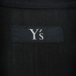 Y's Yohji Yamamoto ワイズ ヨウジヤマモト YD-B15-100 変形オープンカラー ウール×ポリエステル ポケット付き ロング シャツ ブラック系【中古】