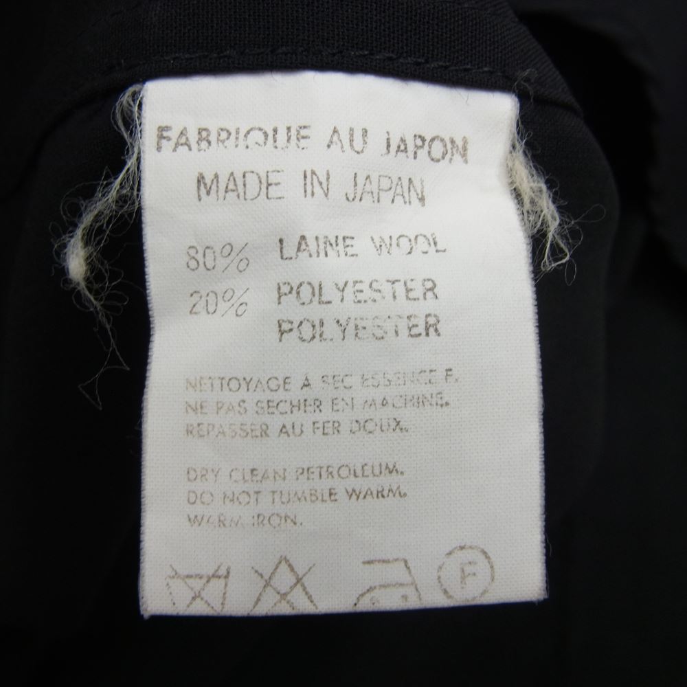 Y's Yohji Yamamoto ワイズ ヨウジヤマモト YD-B15-100 変形オープンカラー ウール×ポリエステル ポケット付き ロング シャツ ブラック系【中古】