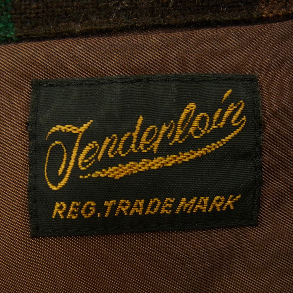TENDERLOIN テンダーロイン T-WOOL SHT P ブロックチェック ウール シャツ グリーン系 XS【中古】
