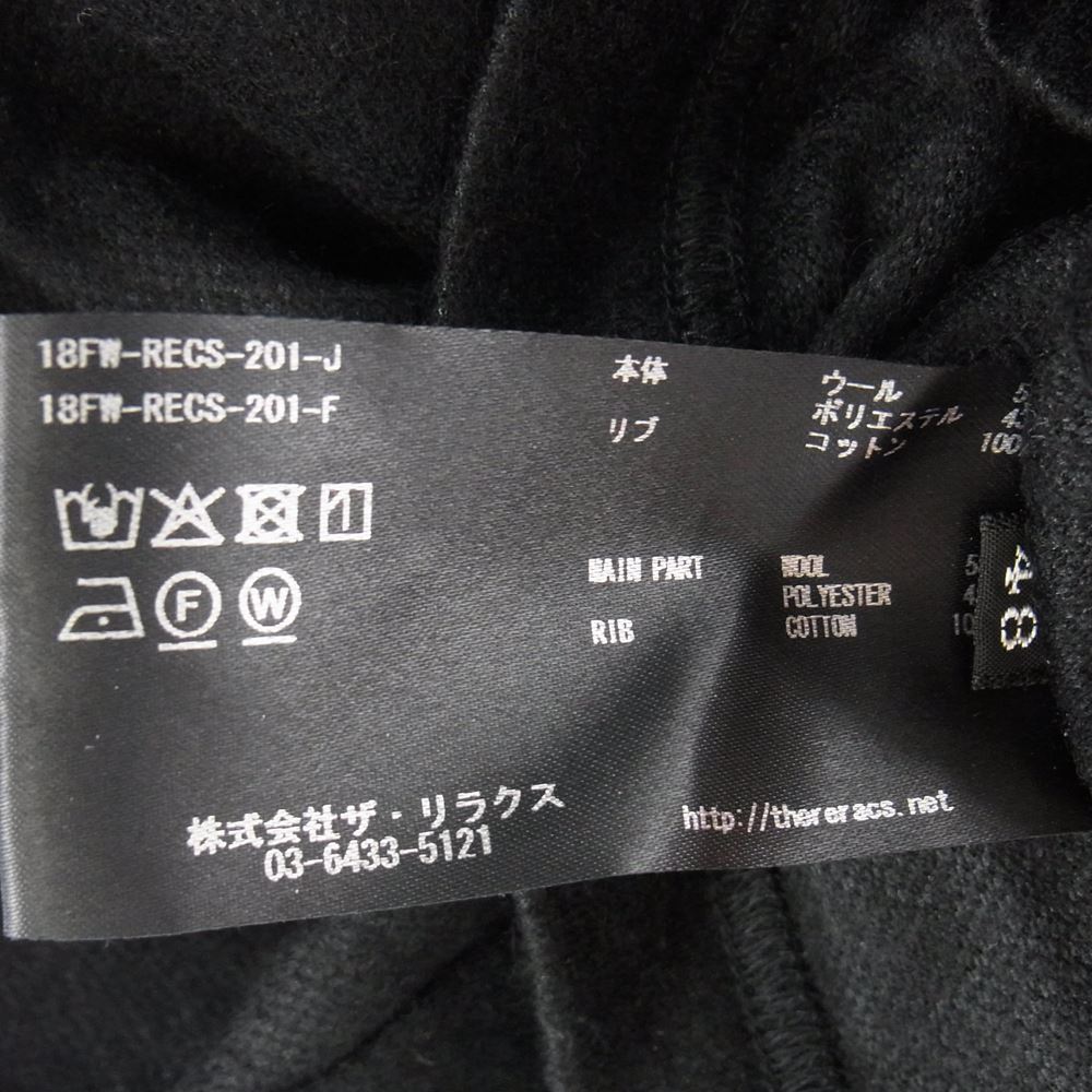 THE RERACS ザリラクス 18AW RECS-201-J BASIC CREW NECK ベーシック クルーネック Tシャツ カットソー ブラック系 48【中古】