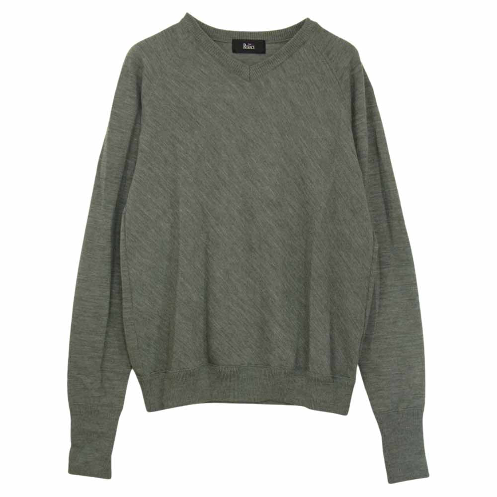 THE RERACS ザリラクス 17AW REKN-043-J シルク混 ウール Vネック ニット グレー系 46【中古】