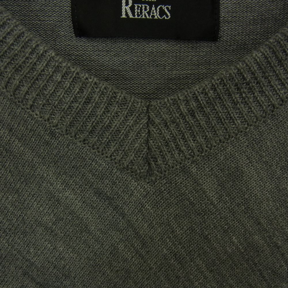 THE RERACS ザリラクス 17AW REKN-043-J シルク混 ウール Vネック ニット グレー系 46【中古】