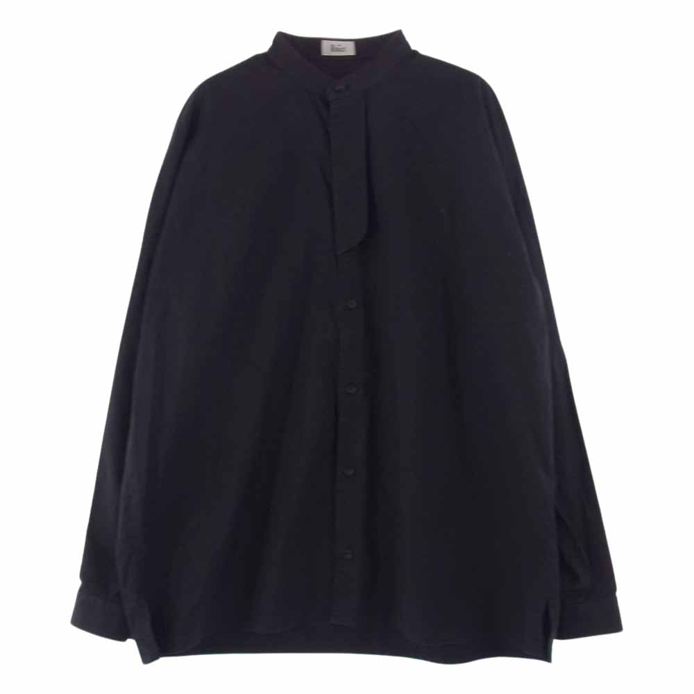 THE RERACS ザリラクス 20SS REBL-201-J BAND COLLAR PLACKET SHIRTS バンドカラー 長袖 シャツ ブラック系 48【中古】