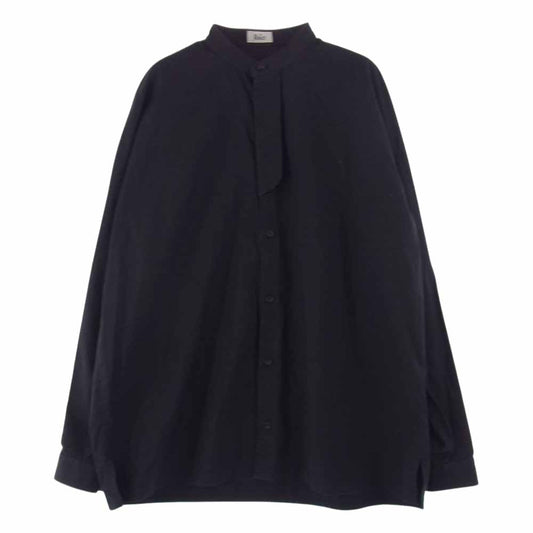 THE RERACS ザリラクス 20SS REBL-201-J BAND COLLAR PLACKET SHIRTS バンドカラー 長袖 シャツ ブラック系 48【中古】