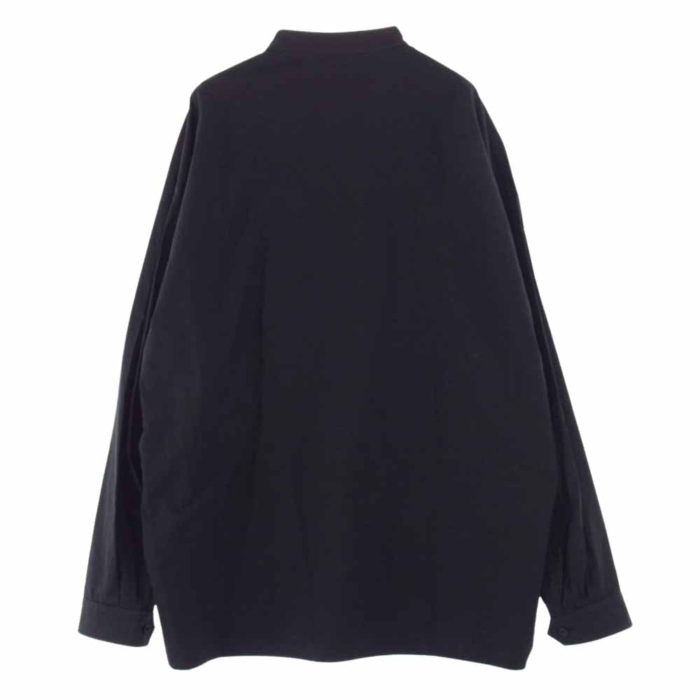 THE RERACS ザリラクス 20SS REBL-201-J BAND COLLAR PLACKET SHIRTS バンドカラー 長袖 シャツ ブラック系 48【中古】