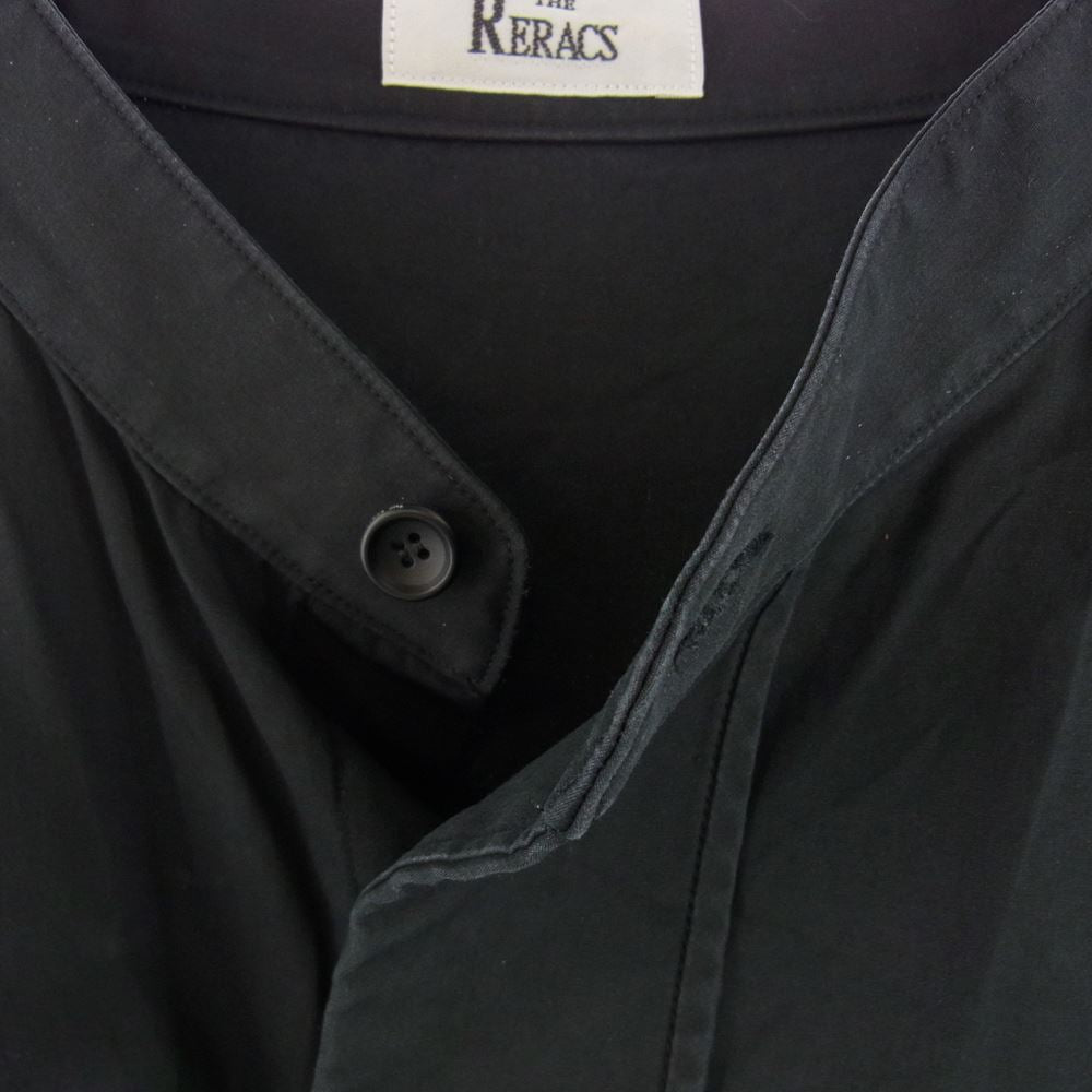 THE RERACS ザリラクス 20SS REBL-201-J BAND COLLAR PLACKET SHIRTS バンドカラー 長袖 シャツ ブラック系 48【中古】