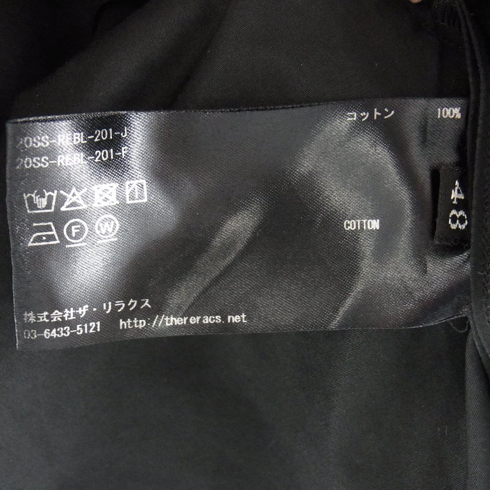 THE RERACS ザリラクス 20SS REBL-201-J BAND COLLAR PLACKET SHIRTS バンドカラー 長袖 シャツ ブラック系 48【中古】