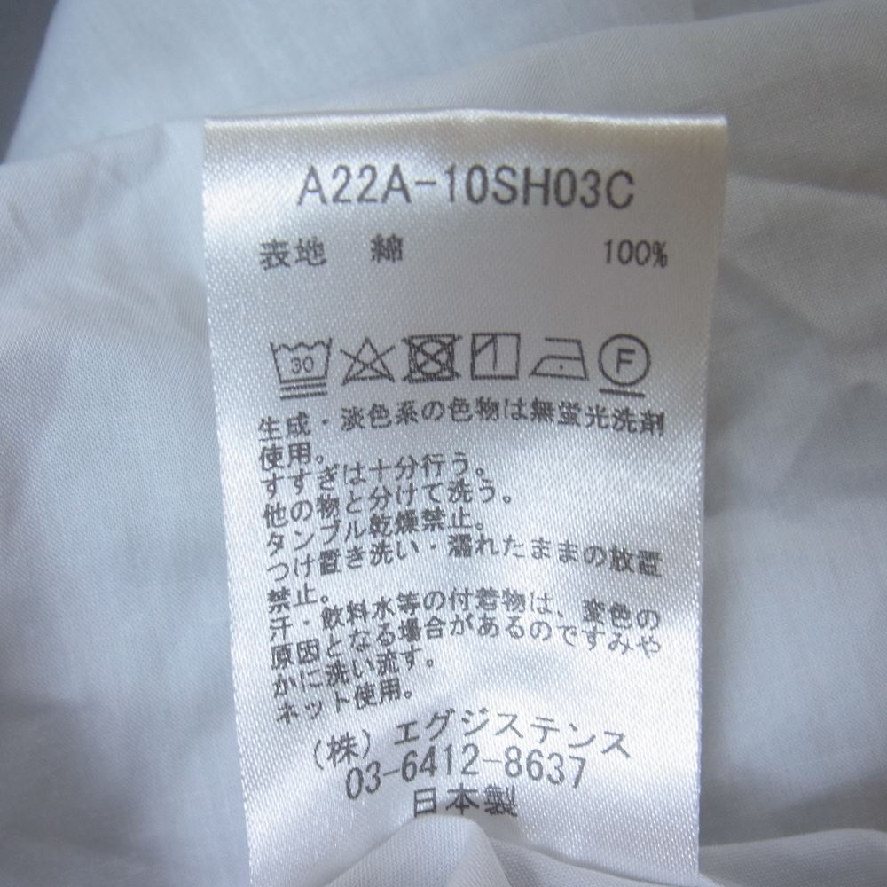 markaware マーカウェア 22SS A22A-10SH03C SOKTAS ORGANIC COTTON POPLIN ソクタス オーガニック コットン ポプリン ダブルカラー 長袖 シャツ グレー系 ライトブルーグレー系 2【中古】