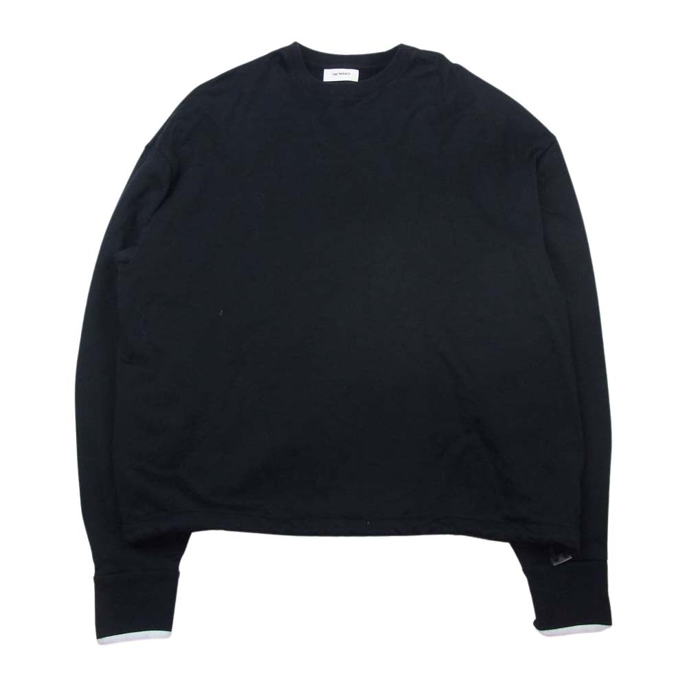 THE RERACS ザリラクス 21AW RECS-321-J STRUCTURE URAKE CREWNECK PULLOVER 裏毛 クルーネック スウェット シャツ ブラック系 48【中古】