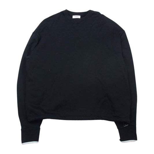 THE RERACS ザリラクス 21AW RECS-321-J STRUCTURE URAKE CREWNECK PULLOVER 裏毛 クルーネック スウェット シャツ ブラック系 48【中古】