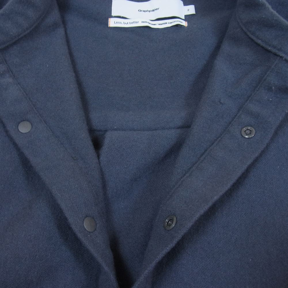 GRAPHPAPER グラフペーパー 20AW GM-203-50091 WOOL FLANNEL BAND COLLAR SHIRT ウール フランネル バンドカラー シャツ チャコール系 2【中古】
