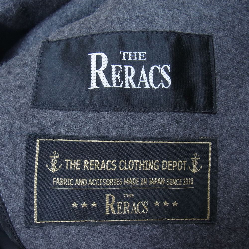 THE RERACS ザリラクス 17FW RECT-151-J ウール メルトン チェスターコート チャコール系 48【中古】