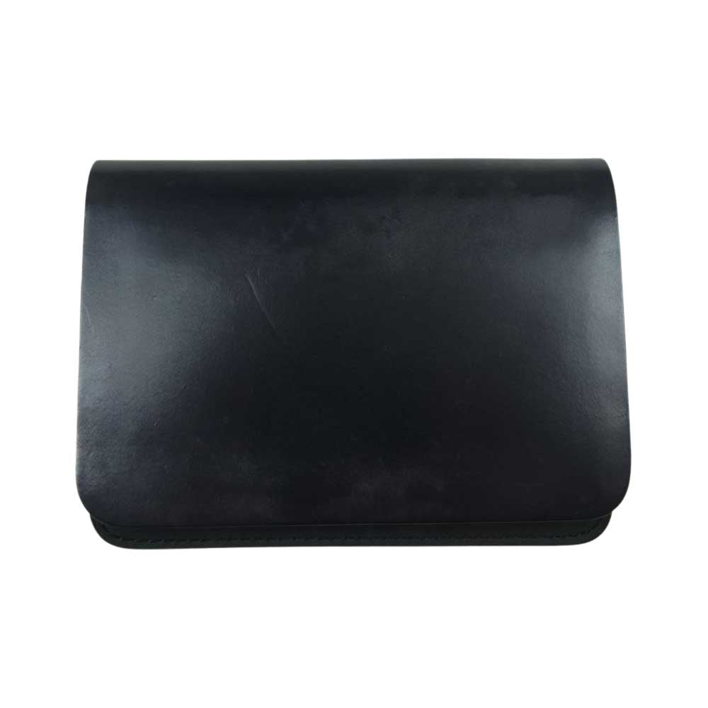 スロウ S0775J コードバン レザー 二つ折り 財布 ウォレット ブラック系【中古】