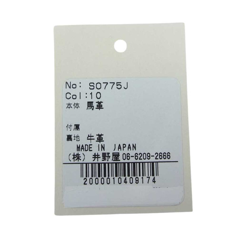 スロウ S0775J コードバン レザー 二つ折り 財布 ウォレット ブラック系【中古】