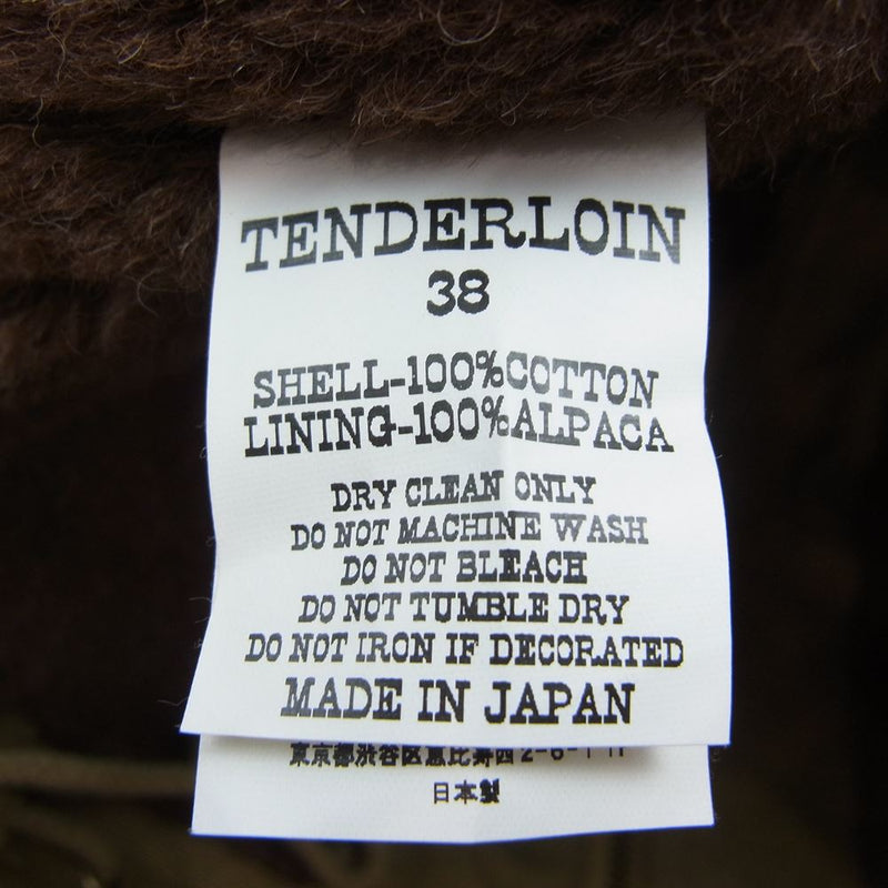 TENDERLOIN テンダーロイン T-1 DECK JKT アルパカ ボア デッキ ジャケット カーキ カーキ系 38【中古】